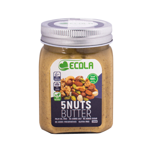 کره ۵ مغز بدون شکر و گلوتن اکولا 330 گرمی