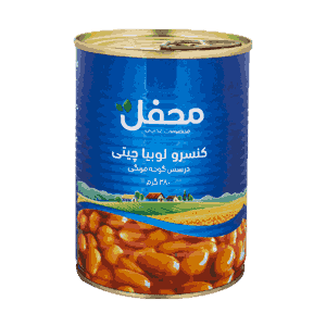 کنسرو لوبیا چیتی در سس گوجه فرنگی محفل 380 گرمی